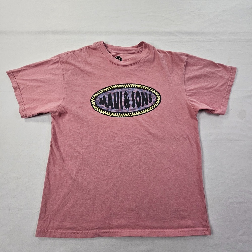 Maui & Sons Pink Short Sleeve Cotton T-Shirt Adult M